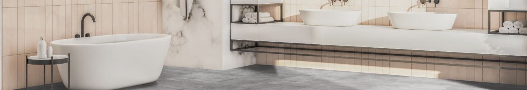 Chic flooring ideas for a blush pink bathroom